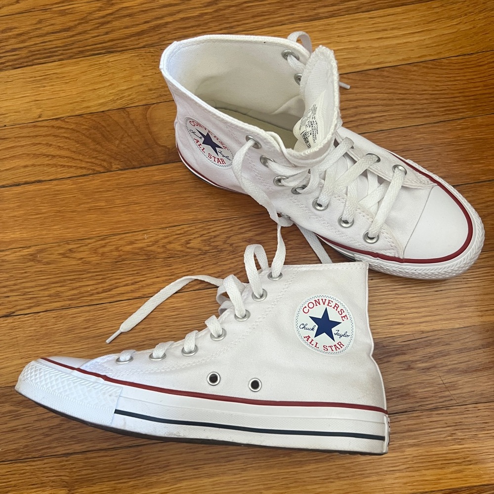 SOLD - Converse All Star White Canvas High-Tops